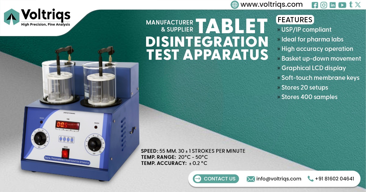 Tablet Disintegration Test Apparatus in Gujarat